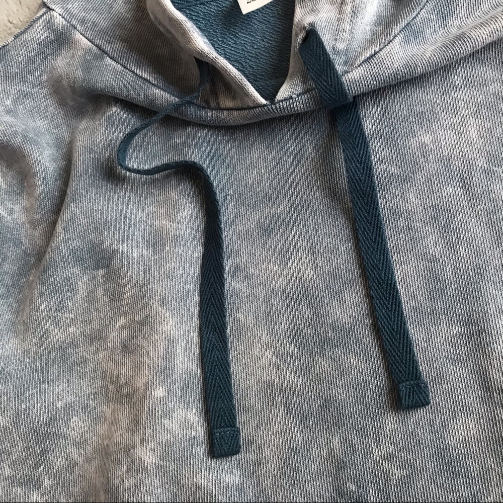 BP Hooded Drawstring Sweatshirt Acid Wash Blue XXS - Picture 6 of 9